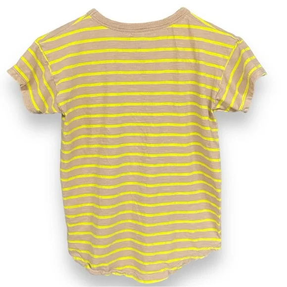 Madewell Organic Cotton Women's Tee in Beige & Zesty Yellow XXS - Picture 4 of 4